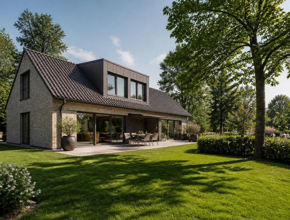 Heller, warmer Innenraum als Markenbild für den Bereich Immobilien